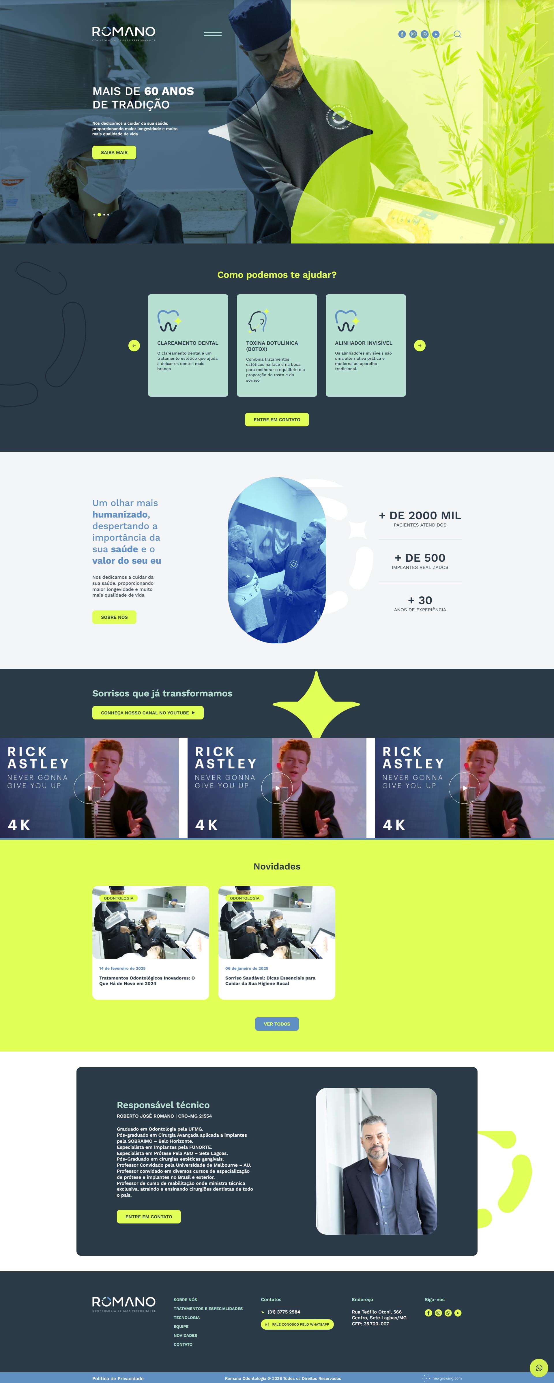 Website Romano Odontologia